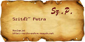 Szitó Petra névjegykártya