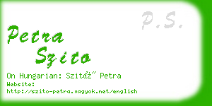 petra szito business card